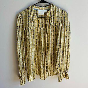 Anthropologie Dachshund Motif Button Up